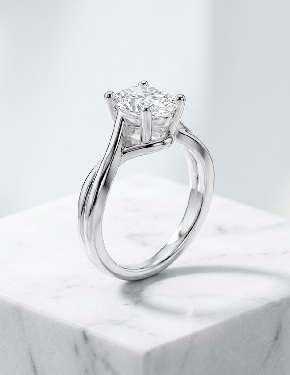 Anillo de compromiso de oro 14 k 6