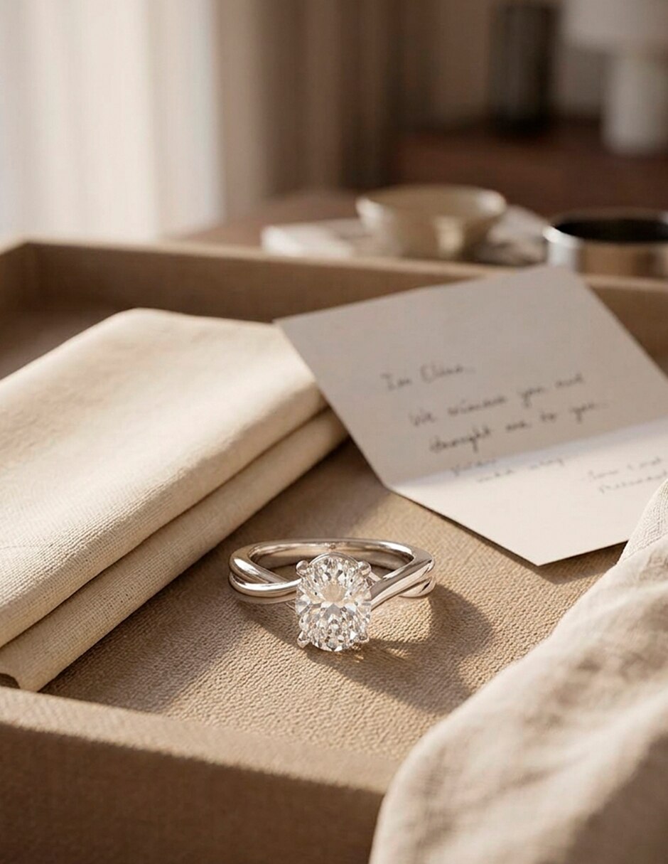 Anillo de compromiso de oro 14 k 7