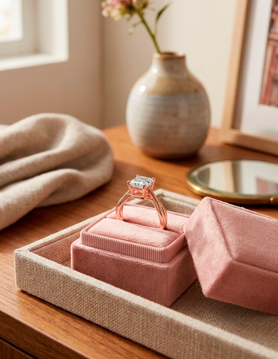 Anillo de compromiso de oro 14 k 9