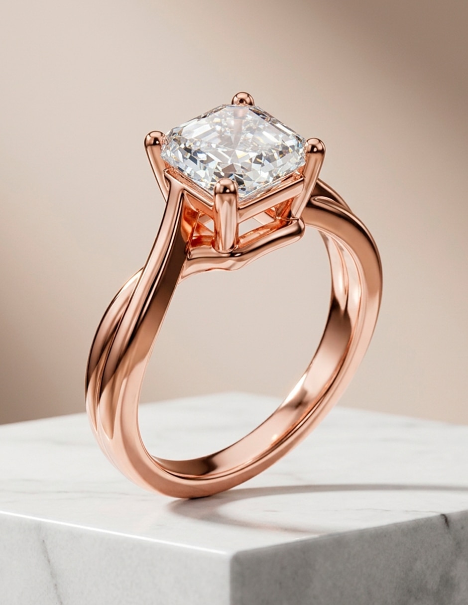 Anillo de compromiso de oro 9 k 10