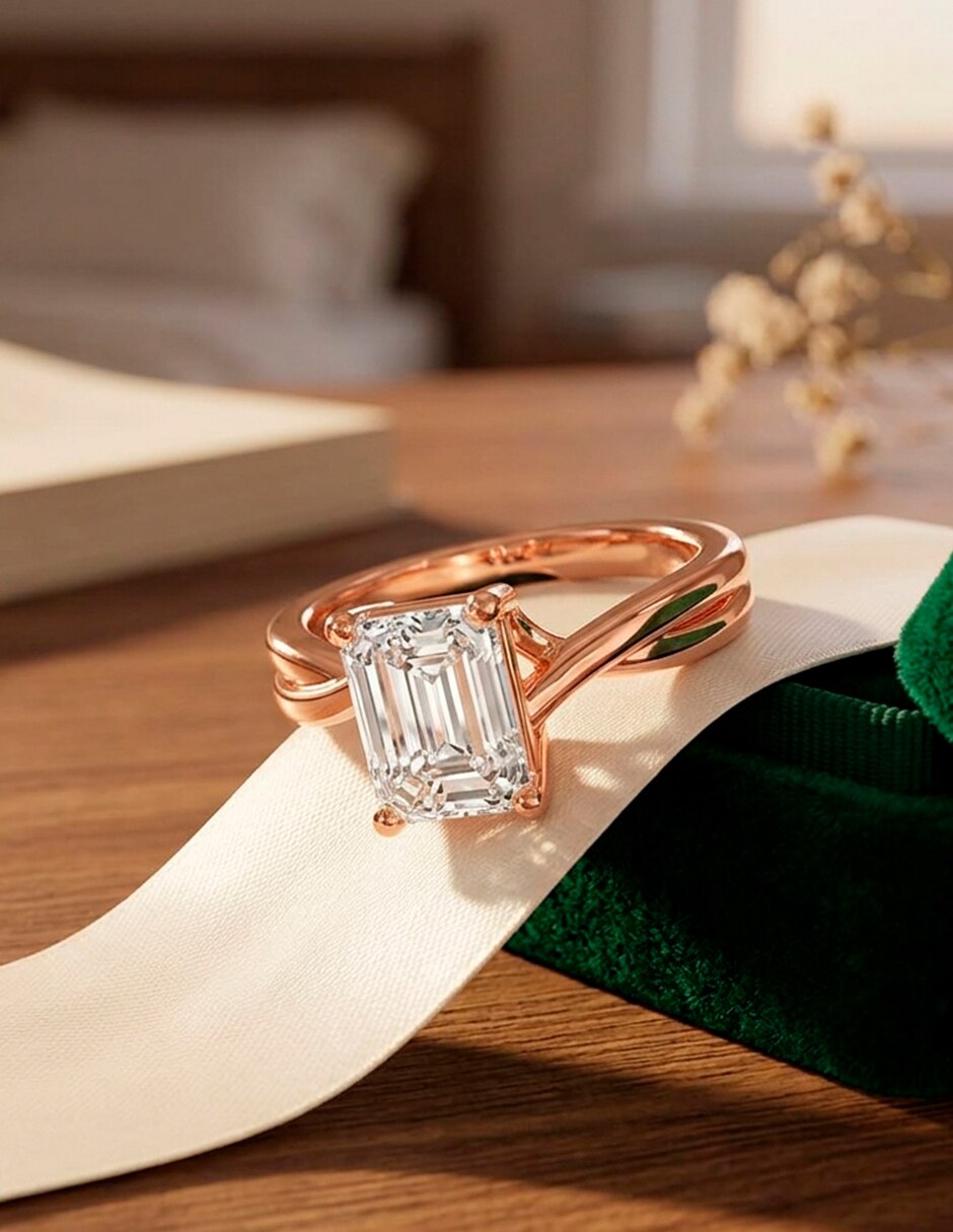 Anillo de compromiso de oro 9 k 7