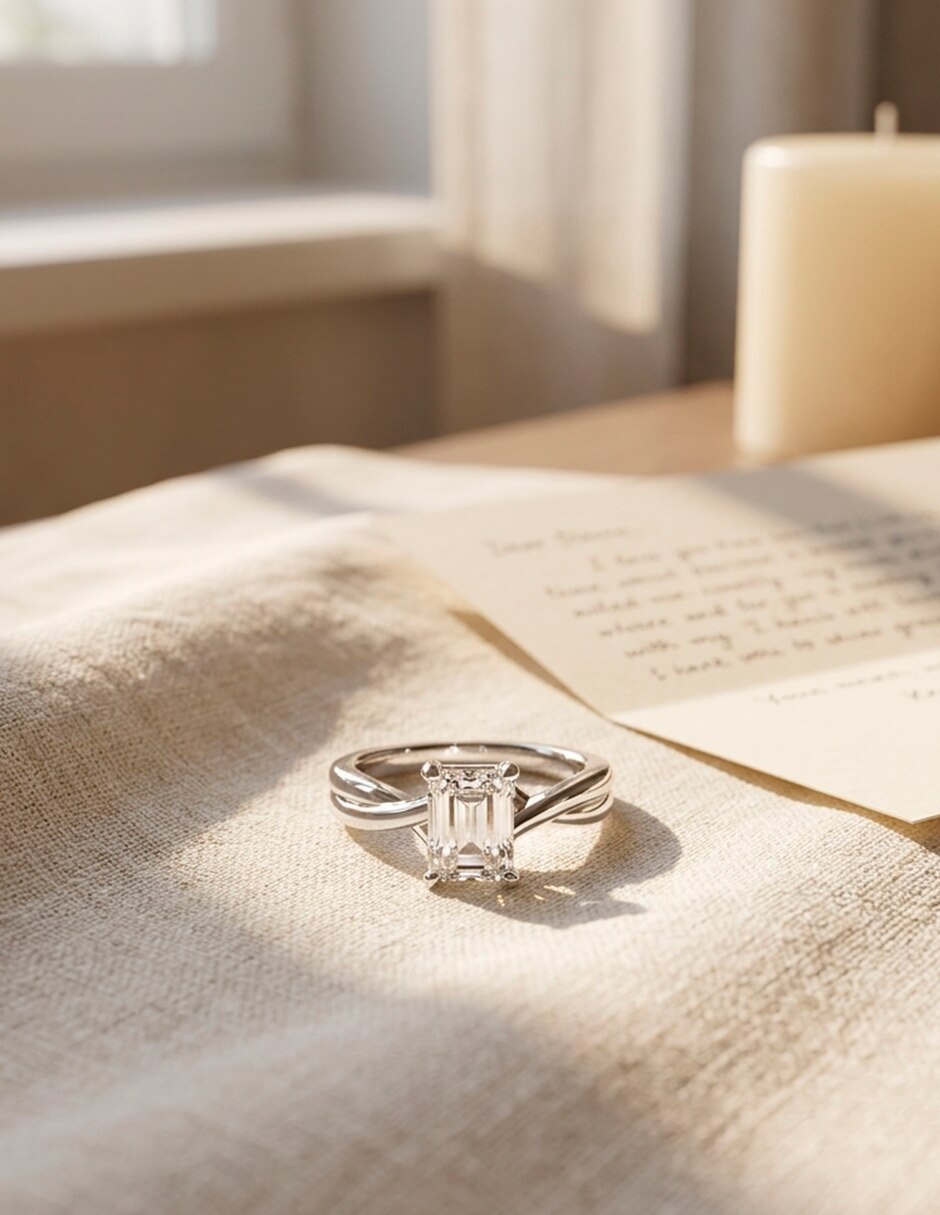 Anillo de compromiso de Oro 14 K Zirconia cúbica 7
