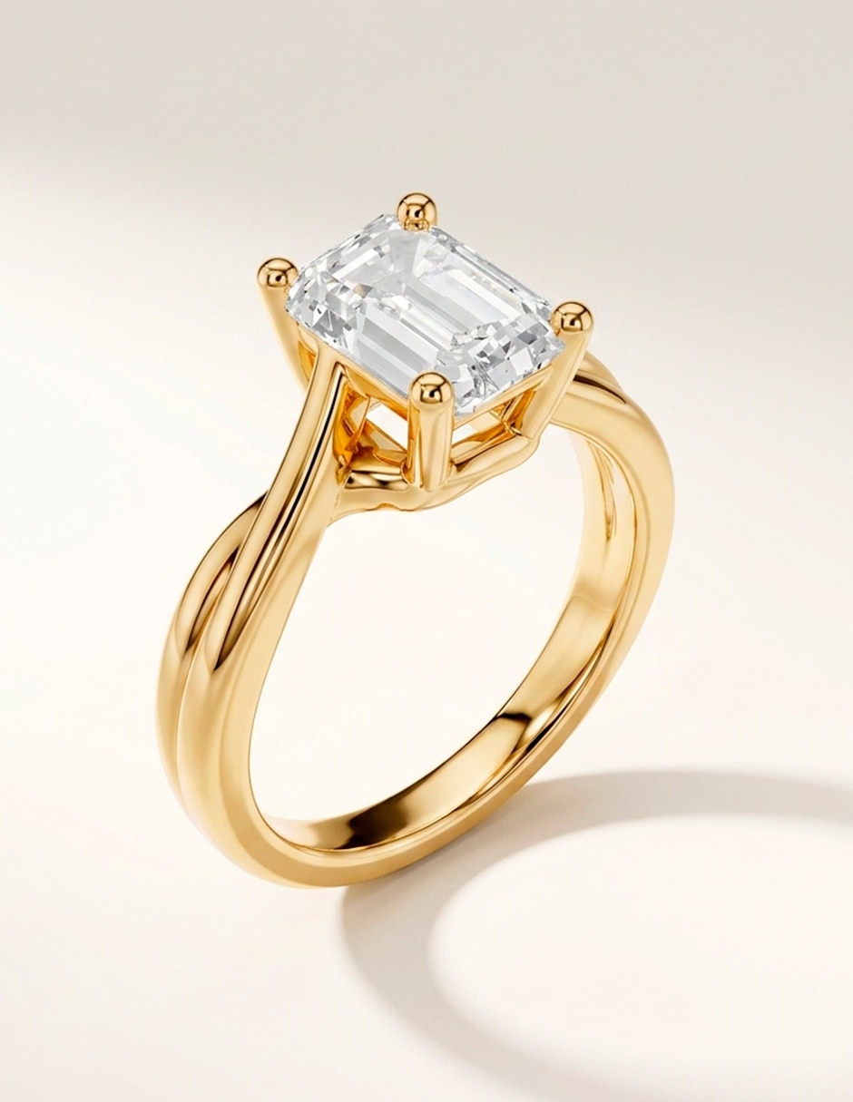 Anillo de compromiso de oro 14 k Amore Mio zirconia cúbica