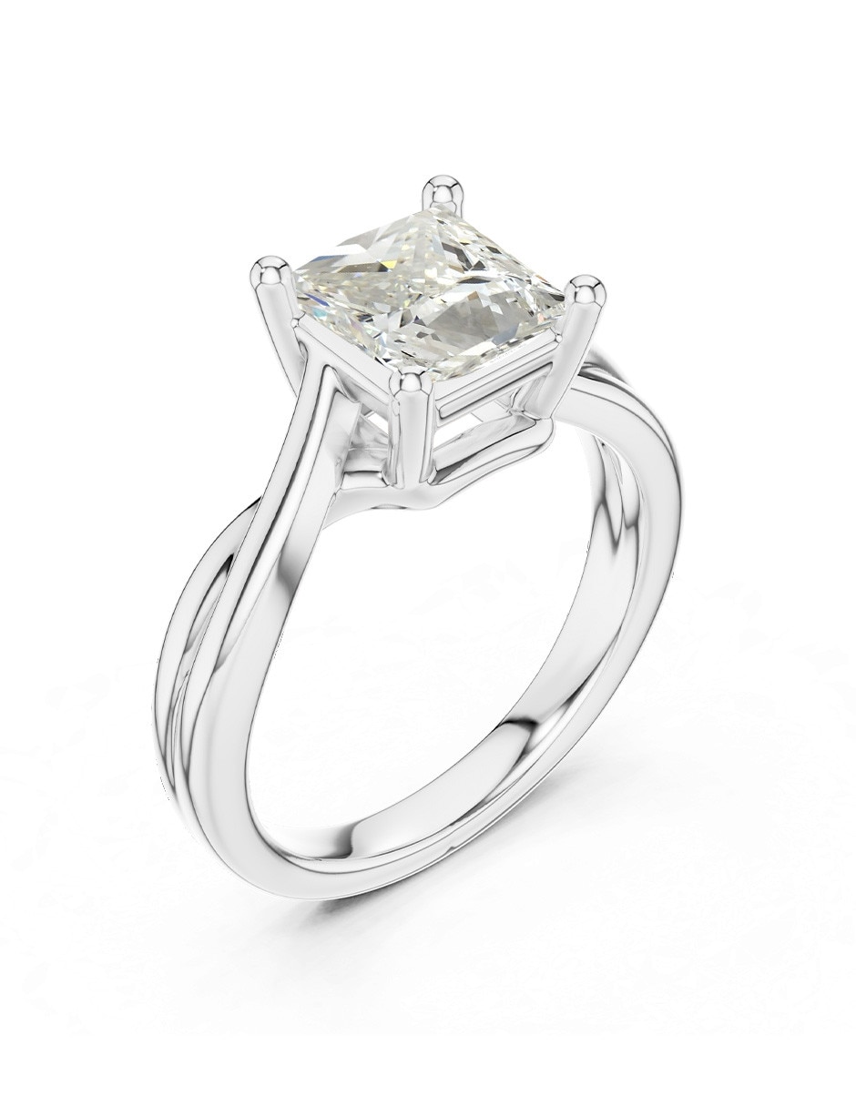 Anillo de compromiso de Oro 18 K Zirconia cúbica 2