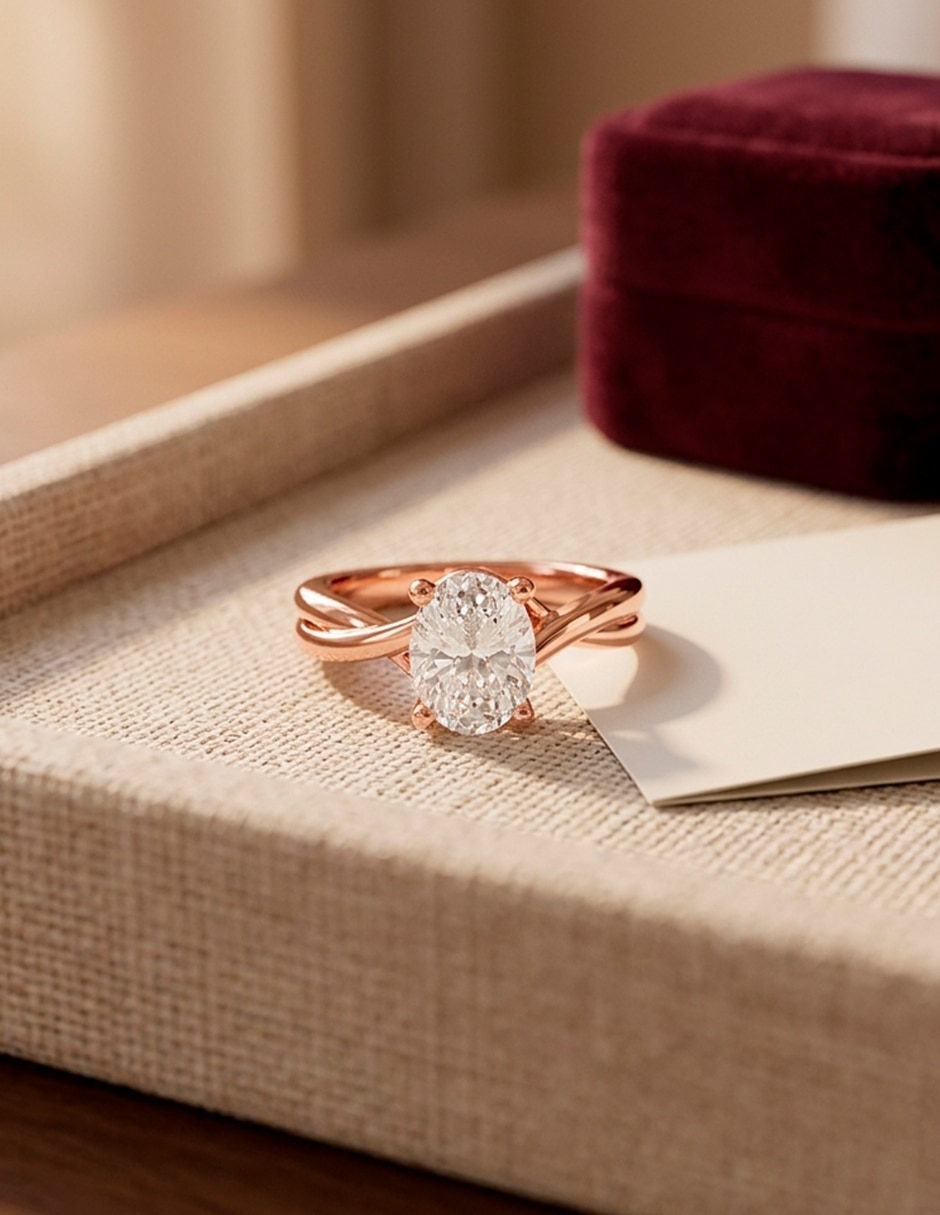 Anillo de compromiso de oro 9 k 7