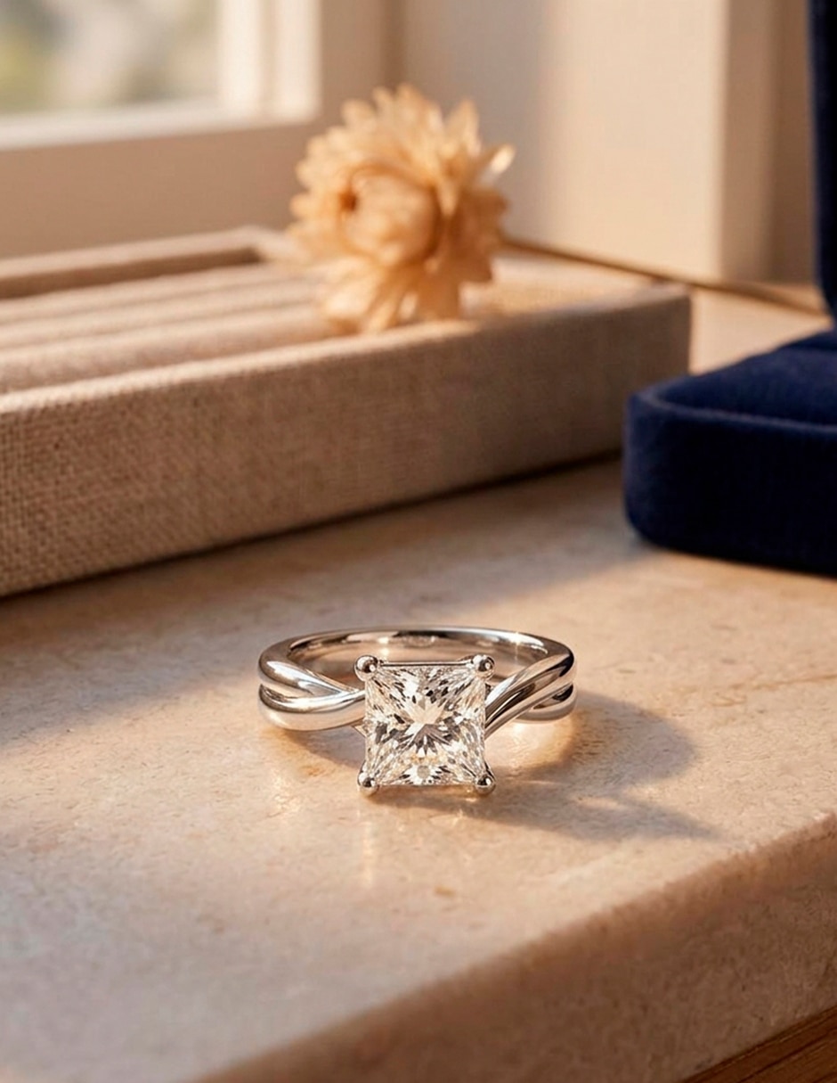 Anillo de compromiso de oro 14 k 6