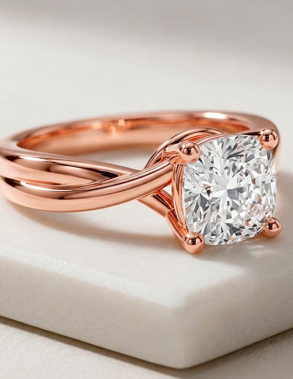 Anillo de compromiso de oro 14 k 6