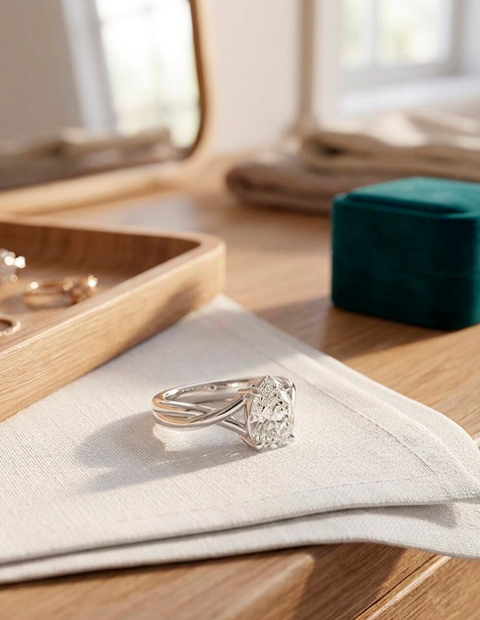 Anillo de compromiso de oro 18 k 8