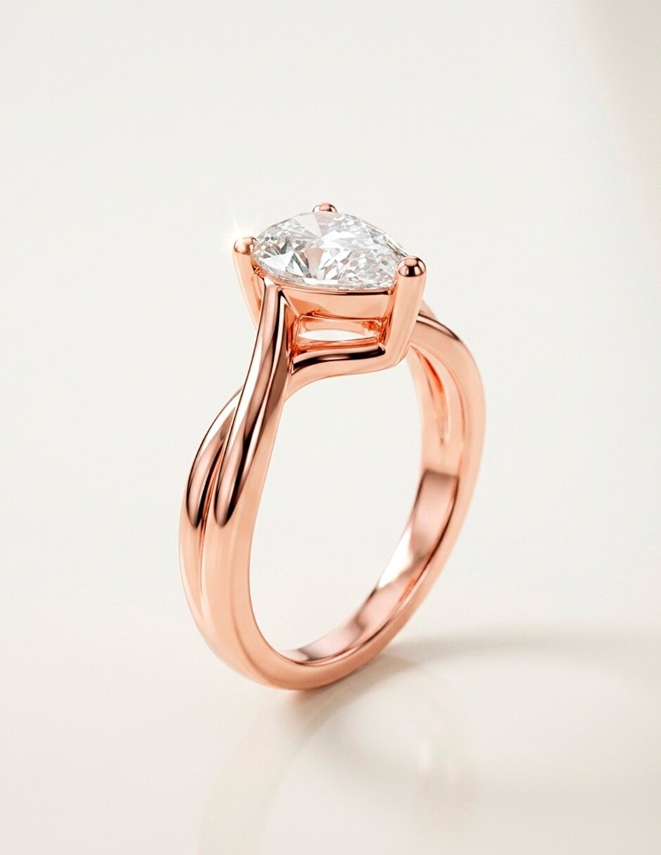 Anillo de compromiso de oro 9 k Amore Mio! diamante de laboratorio 6