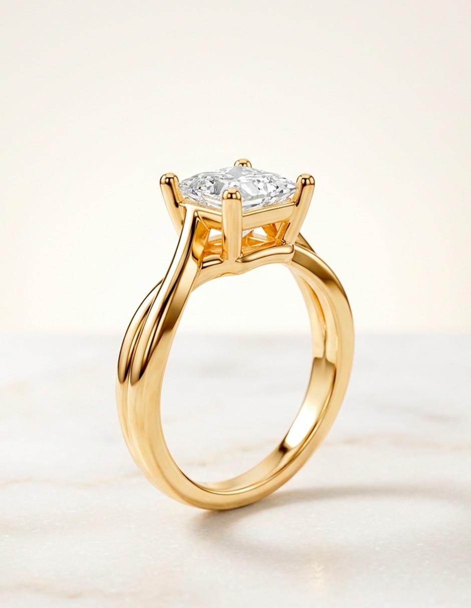Anillo de compromiso de oro 14 k 6