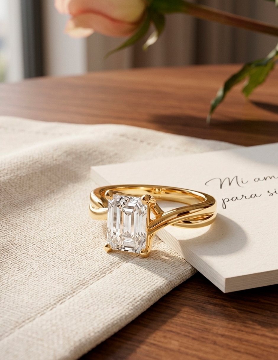 Anillo de compromiso de oro 14 k Amore Mio