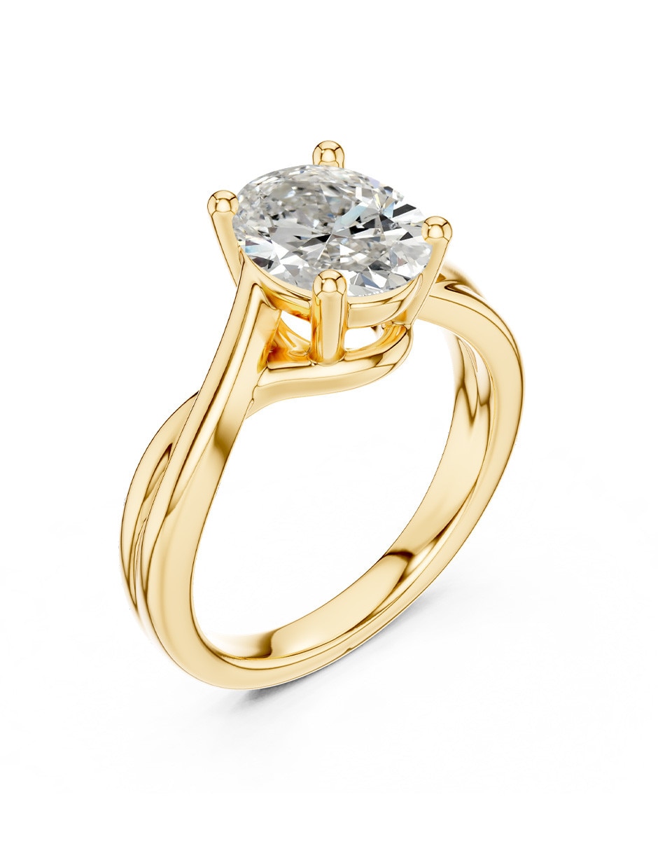Anillo de compromiso de Oro 14 k Amore Mio! Diamante de laboratorio 2