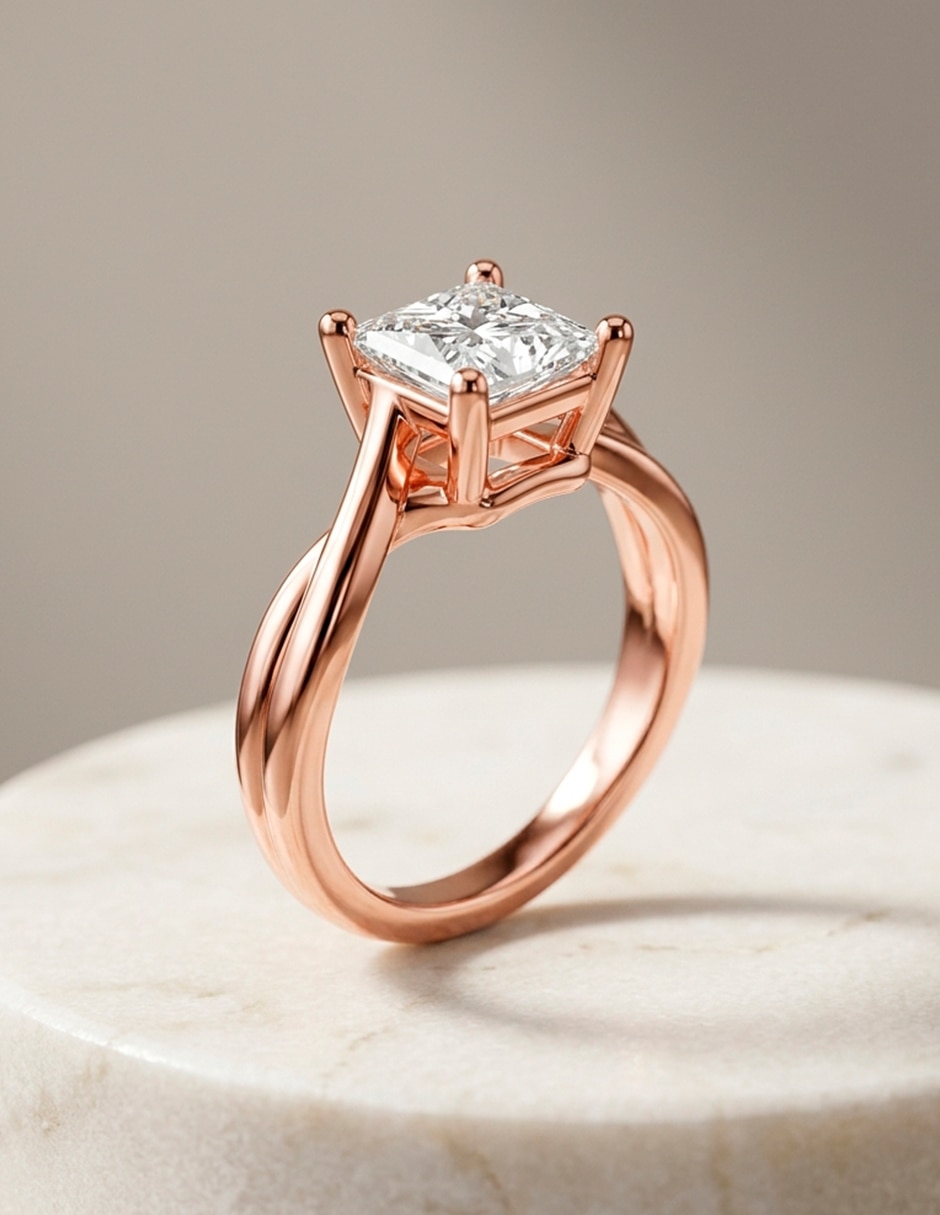 Anillo de compromiso de oro 18 k 7