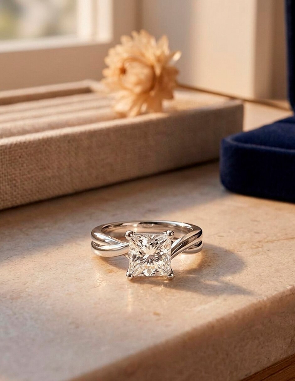 Anillo de compromiso de oro 14 k 10