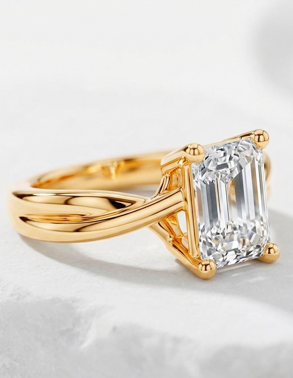 Anillo de compromiso de oro 9 k 10