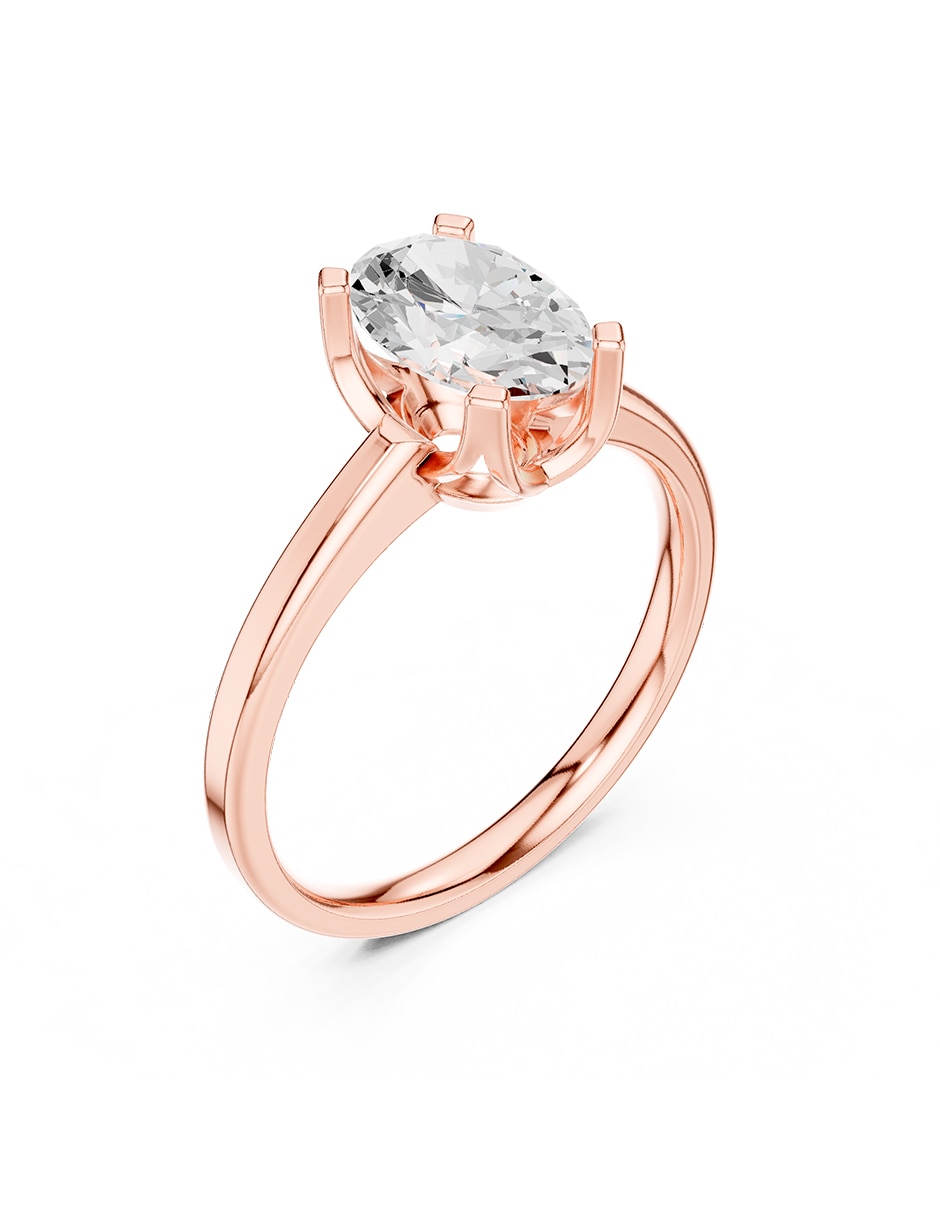 Anillo de compromiso de Oro 9 K Zirconia cúbica 2