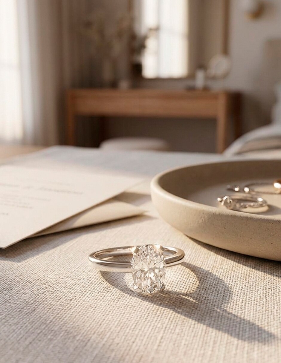 Anillo de compromiso de oro 14 k 6
