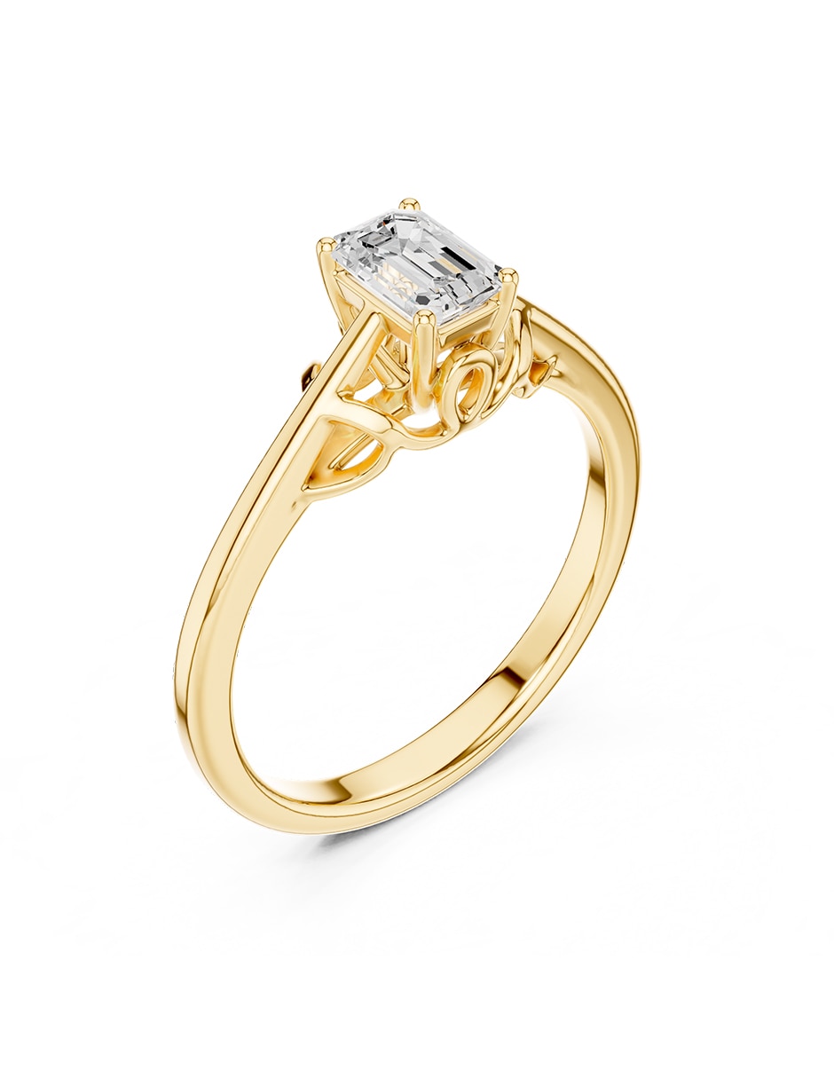 Anillo de compromiso de oro 9 k amore mio Zirconia cúbica