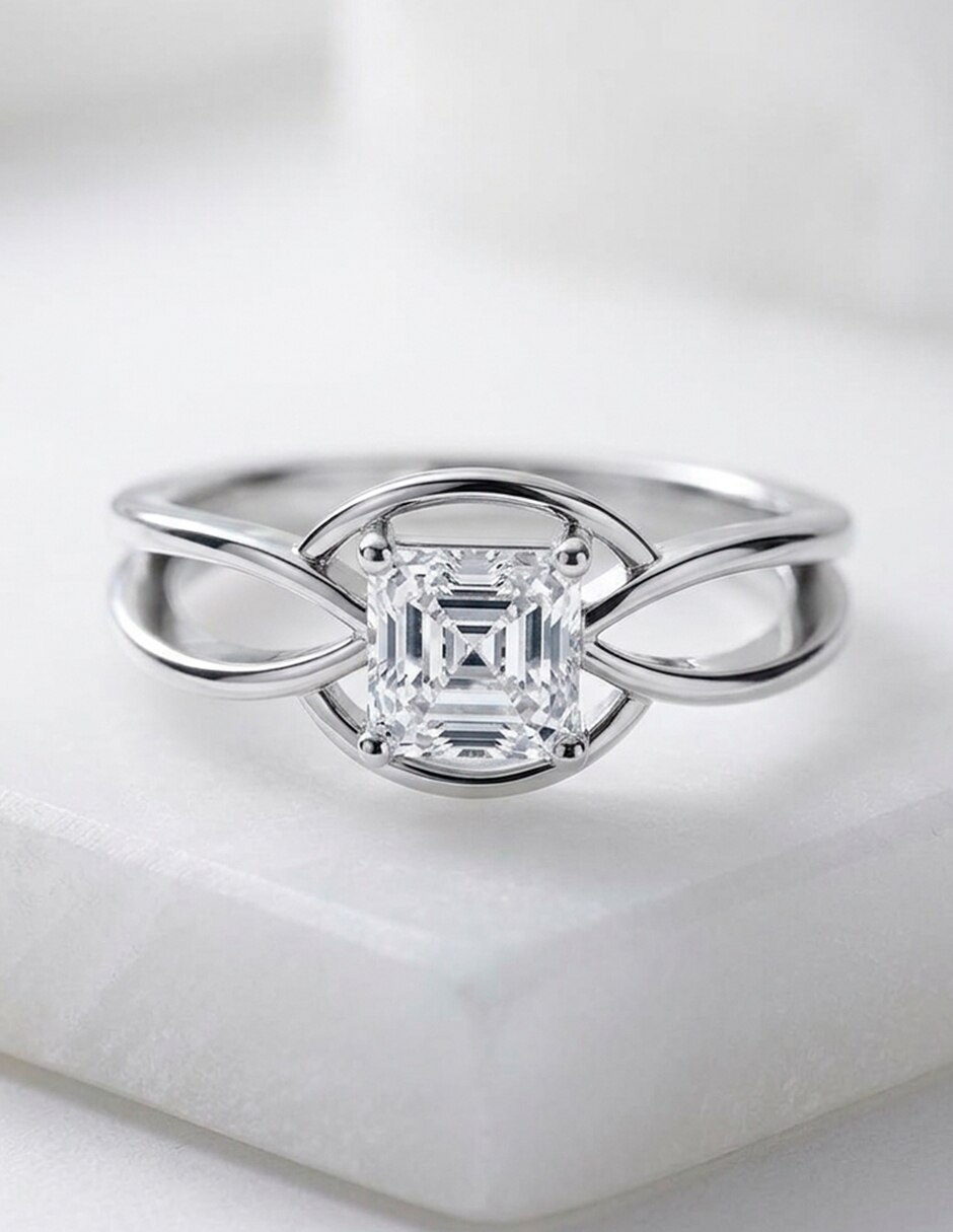 Anillo de compromiso de oro 14 k Amore Mio! 7