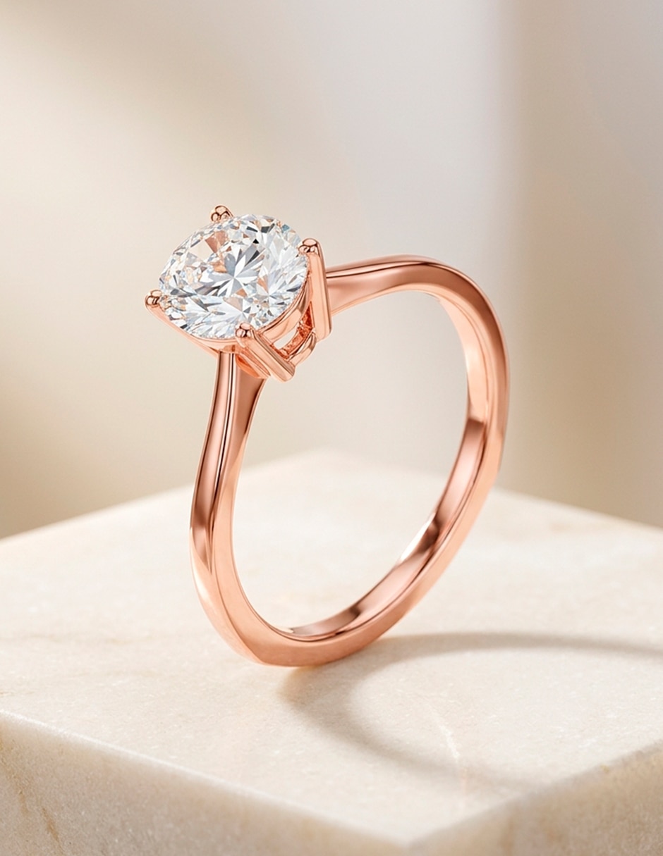 Anillo de compromiso de oro 14 k 8