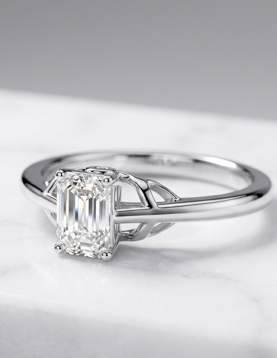 Anillo de compromiso de oro 18 k zirconia cúbica 7