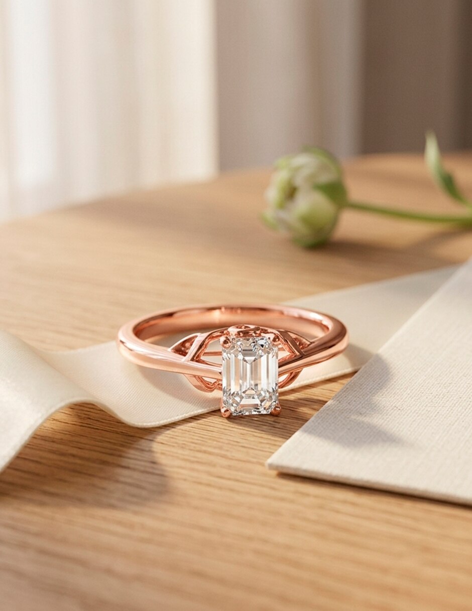 Anillo de compromiso de oro 9 K 6