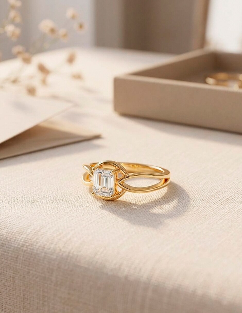 Anillo de compromiso de oro 18 K amore Mio zirconia cúbica