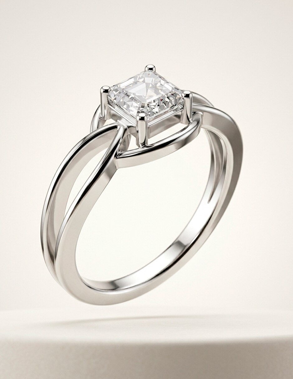 Anillo de compromiso de oro 14 K 6