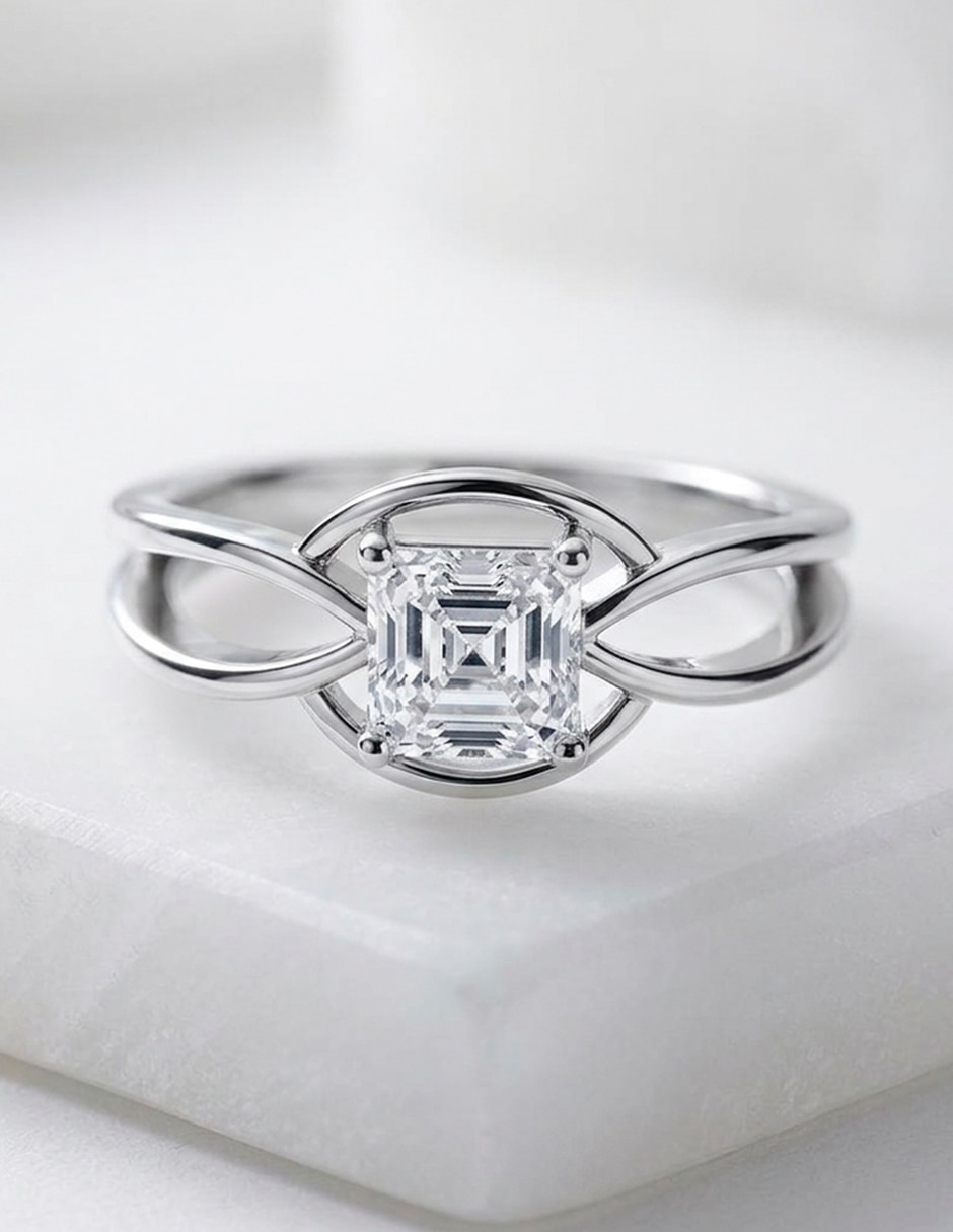 Anillo de compromiso de oro 14 K 10