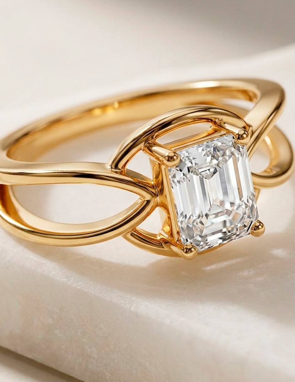 Anillo de compromiso de oro 14 K 6