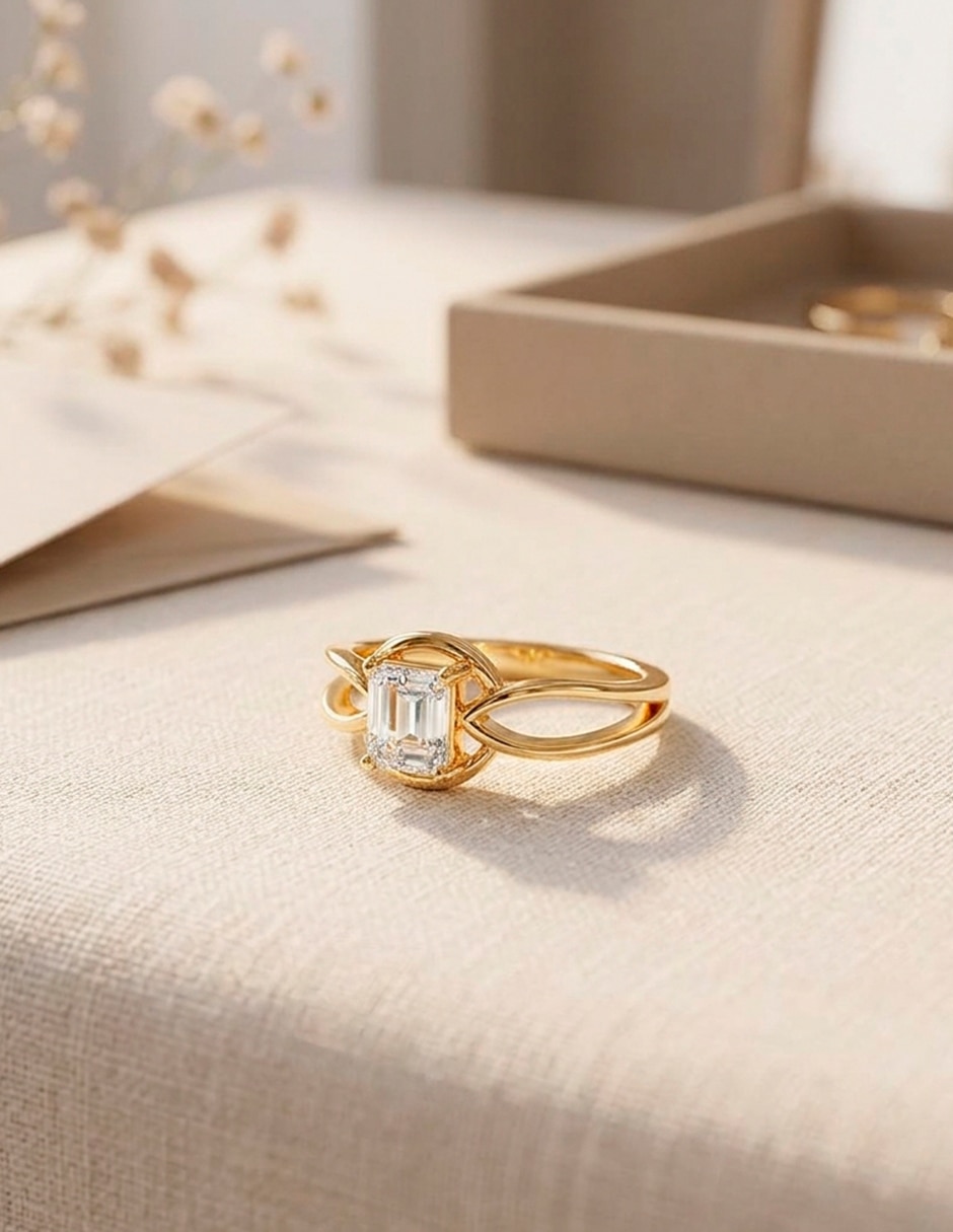 Anillo de compromiso de oro 14 K 8