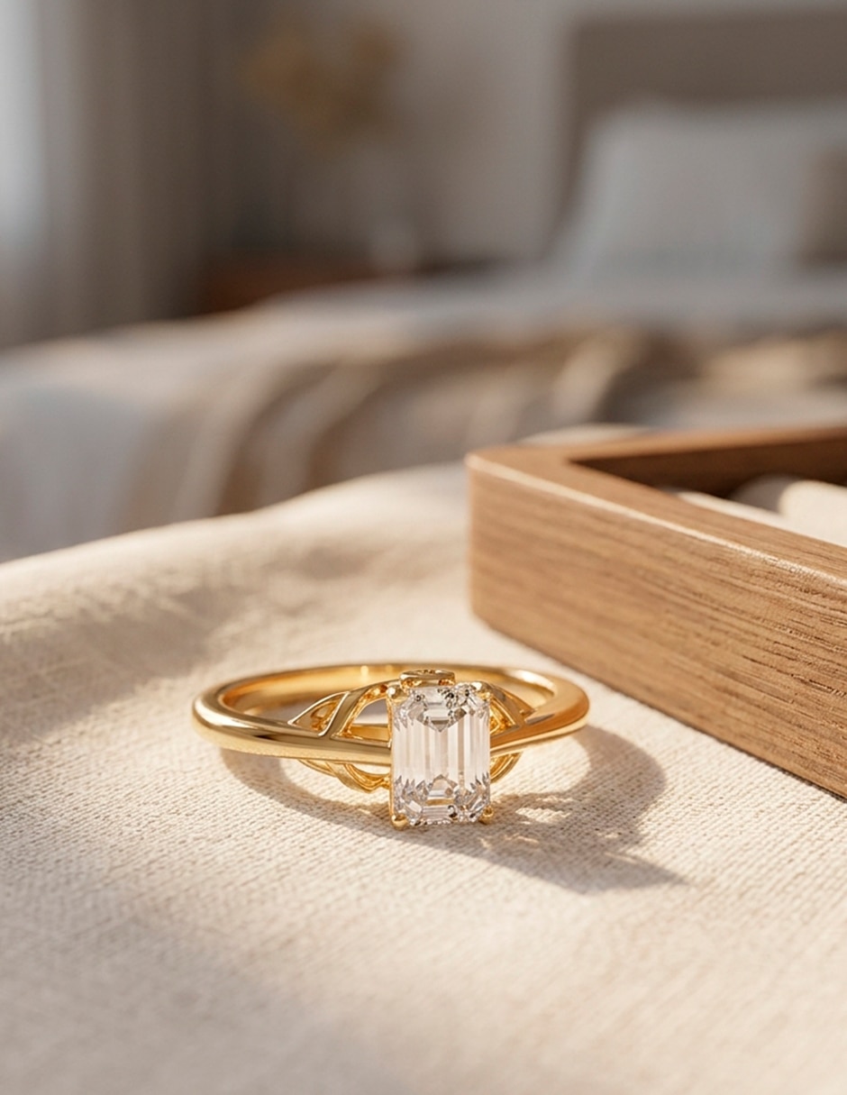 Anillo de compromiso de oro 18 K 8