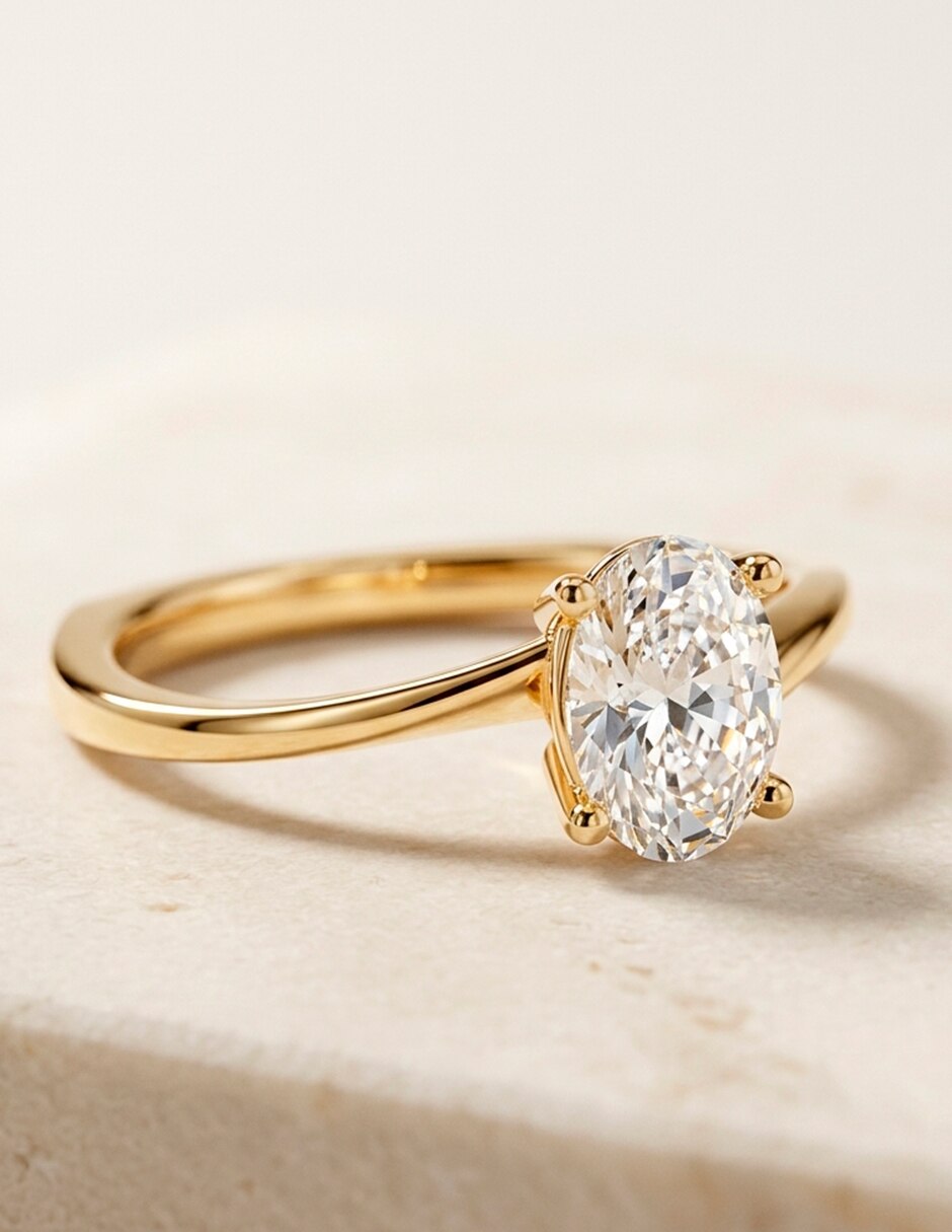 Anillo de compromiso de oro 14 k 7