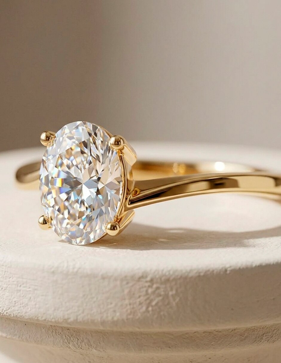 Anillo de compromiso de oro 14 k 8