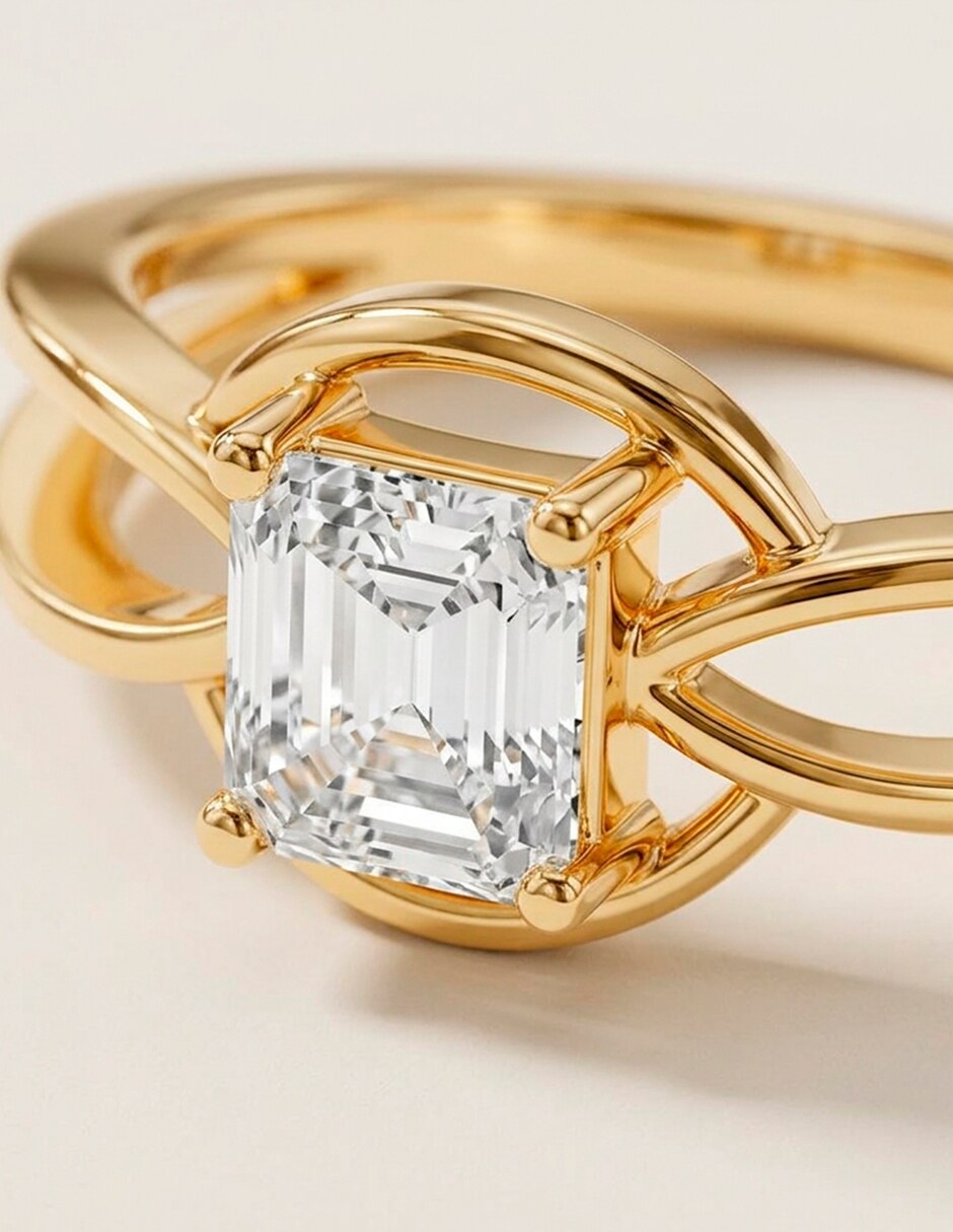 Anillo de compromiso de oro 14 K 8