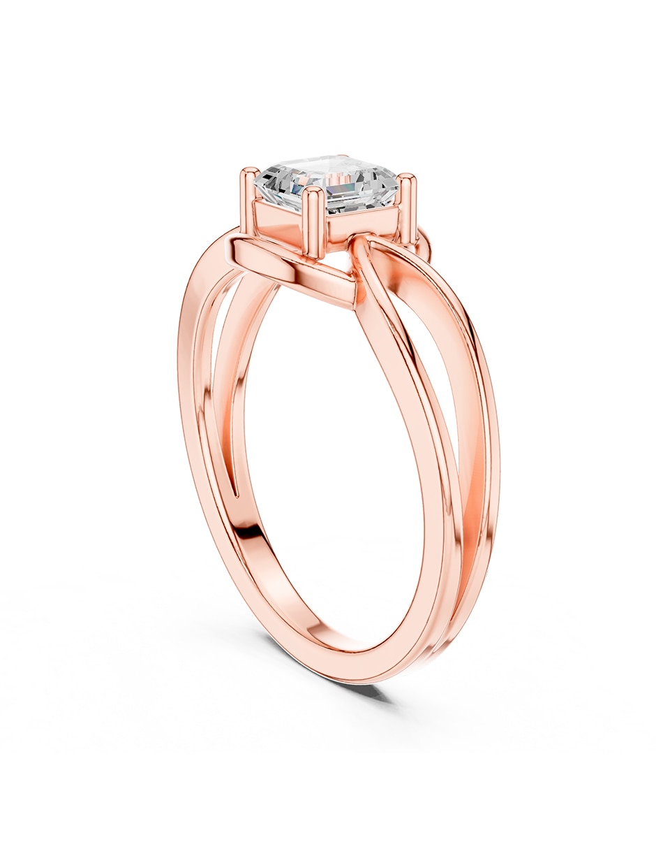 Anillo de compromiso de oro 14 K 3