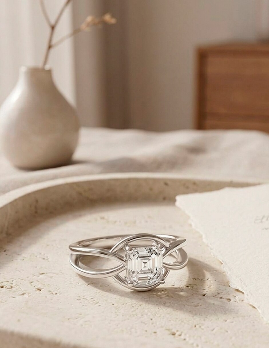 Anillo de compromiso de oro 18 K 9
