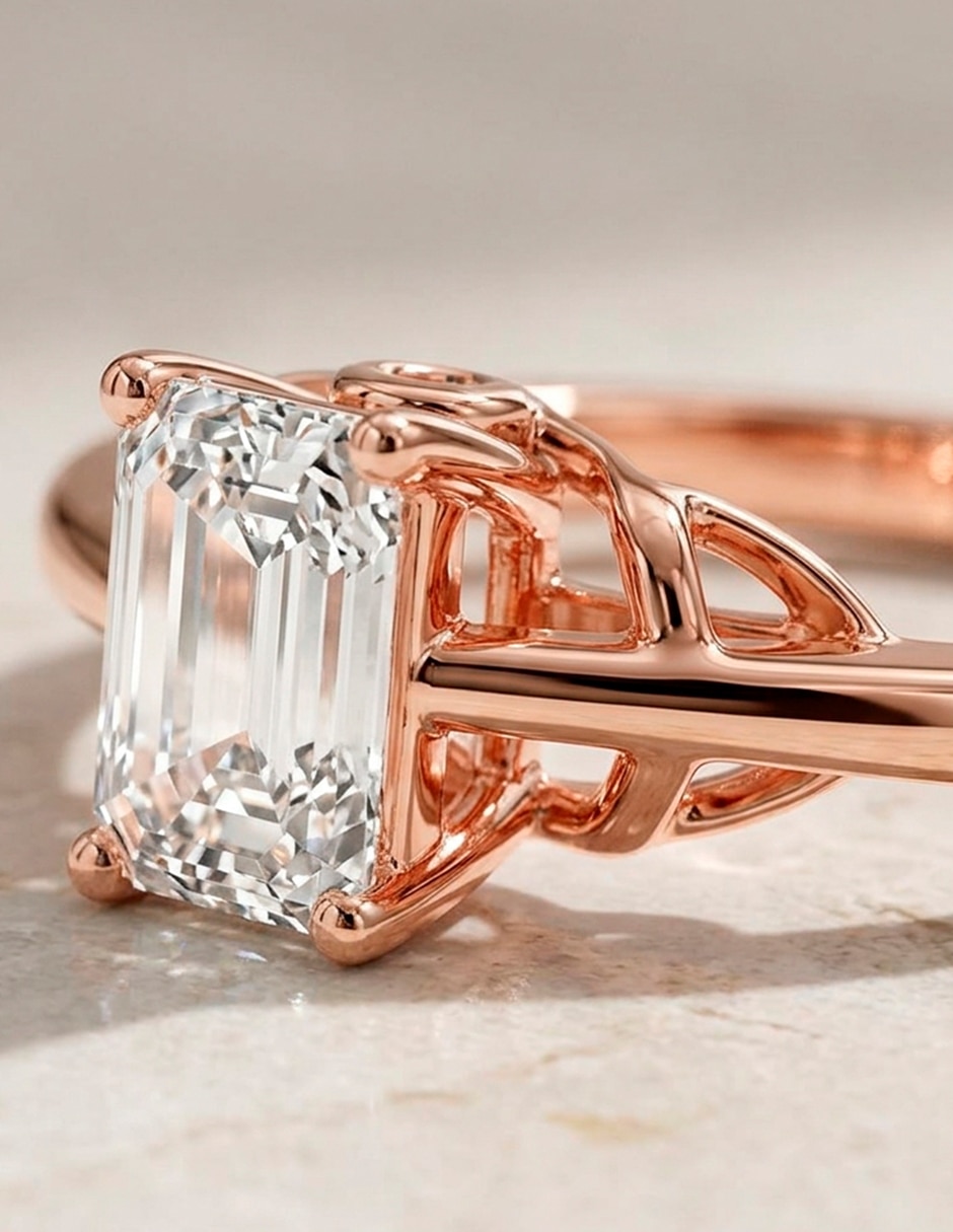 Anillo de compromiso de oro 14 K 10