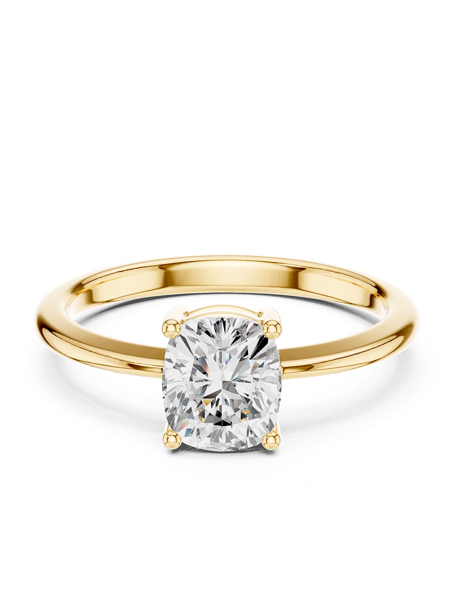 Anillo de compromiso de oro 9 K zirconia cœbica