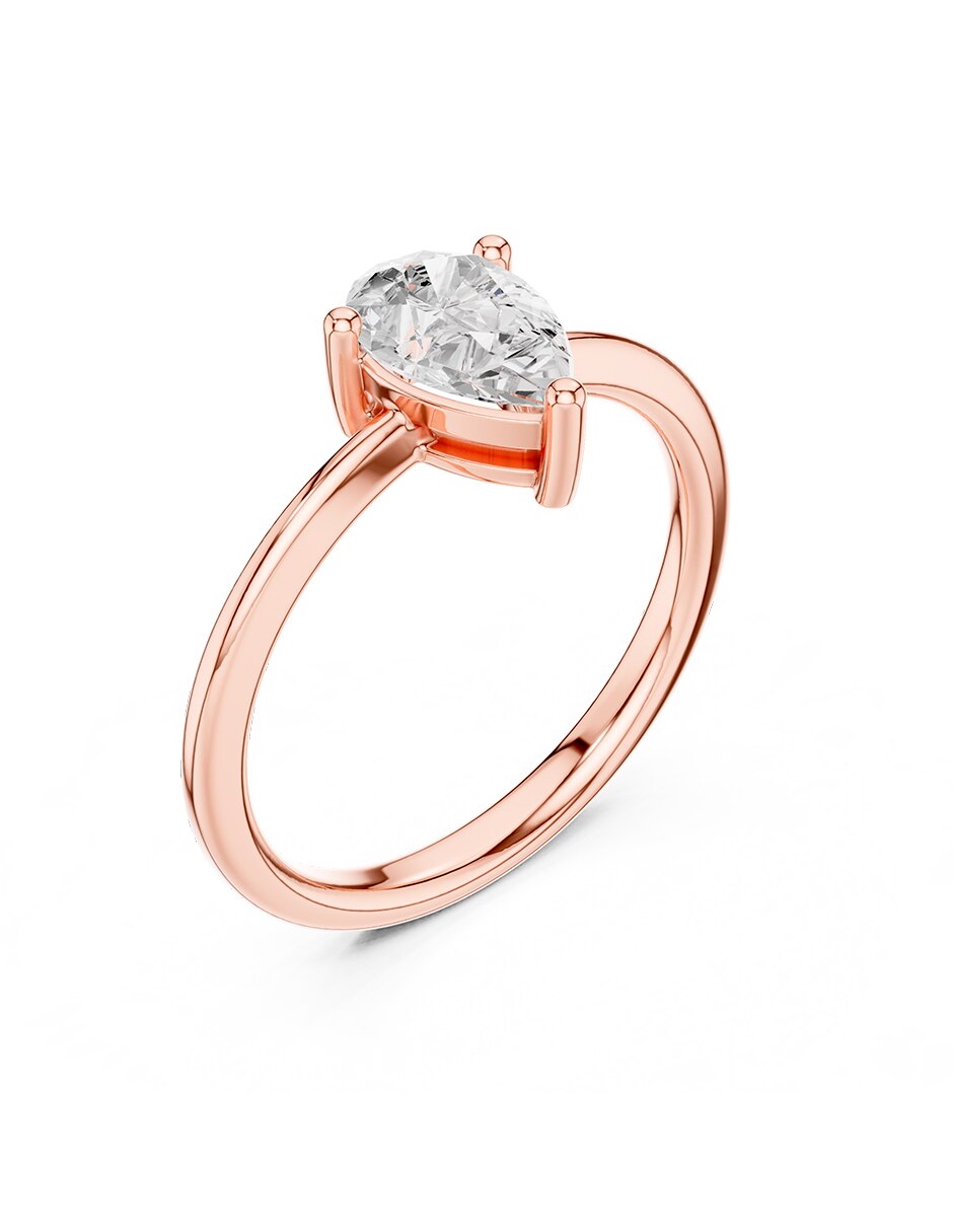 Anillo de compromiso de oro 18 k zirconia cúbica 2
