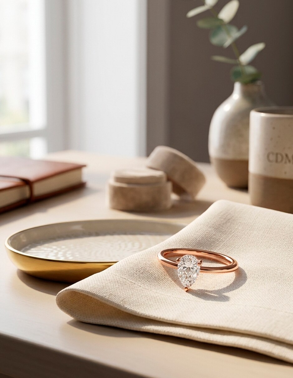 Anillo de compromiso de oro 18 k zirconia cúbica 6