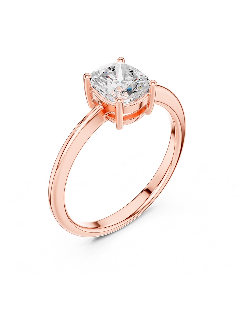 Anillo de compromiso de oro 14 k zirconia cúbica 2