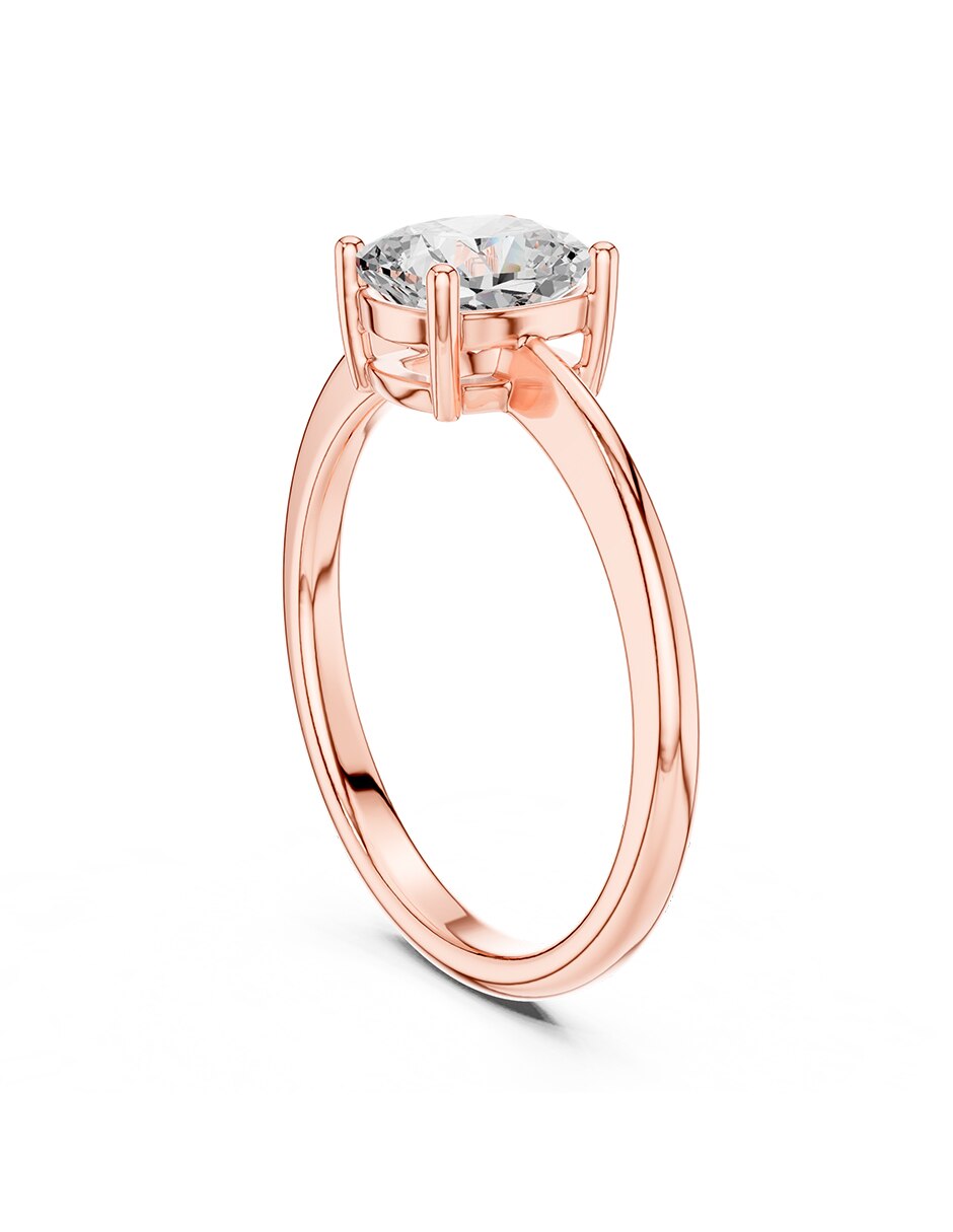 Anillo de compromiso de oro 14 k zirconia cúbica 3