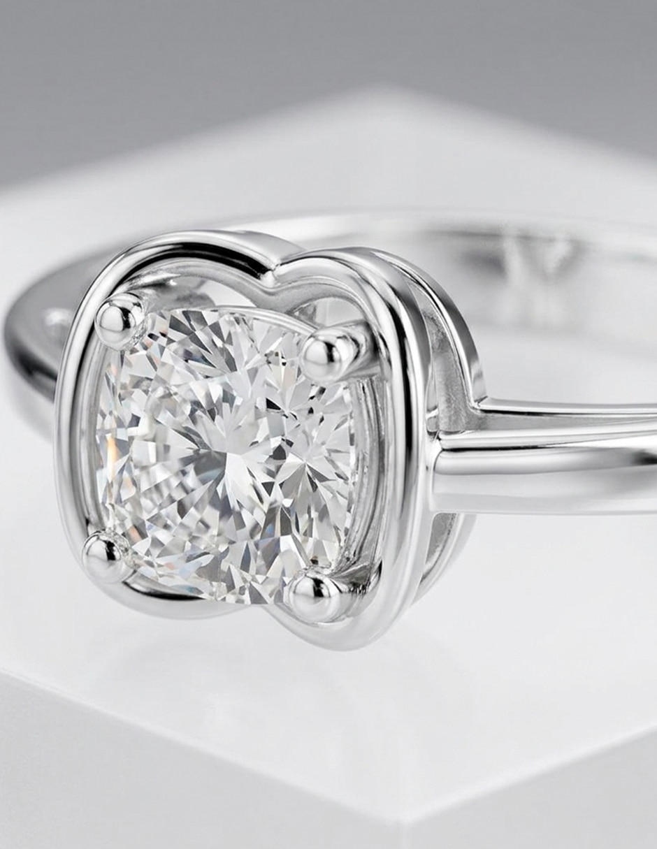 Anillo de compromiso de oro 9 k zirconia cúbica 6