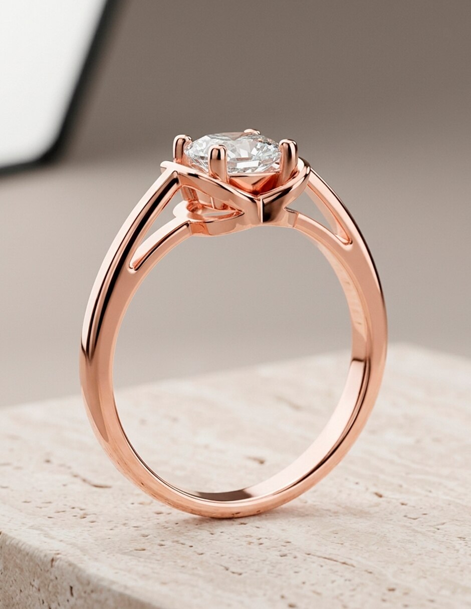 Anillo de compromiso de oro 18 k zirconia cúbica 6
