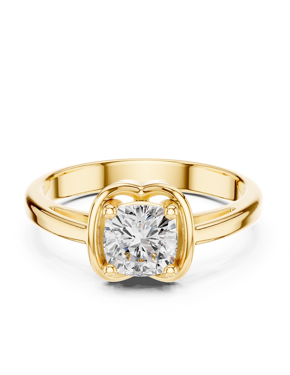 Anillo de compromiso de oro 18 K zirconia cœbica