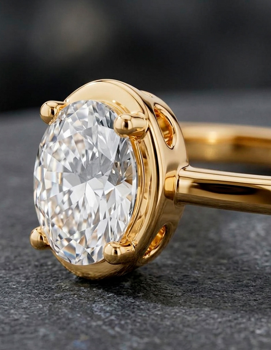 Anillo de compromiso de oro 9 K Amore Mio zirconia cúbica