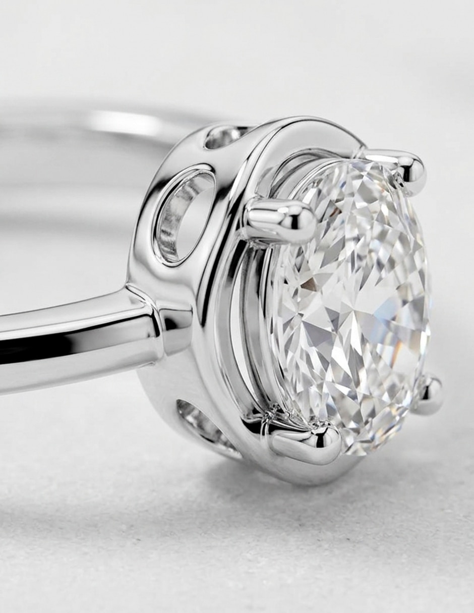 Anillo de compromiso de oro 14 k zirconia cúbica 6