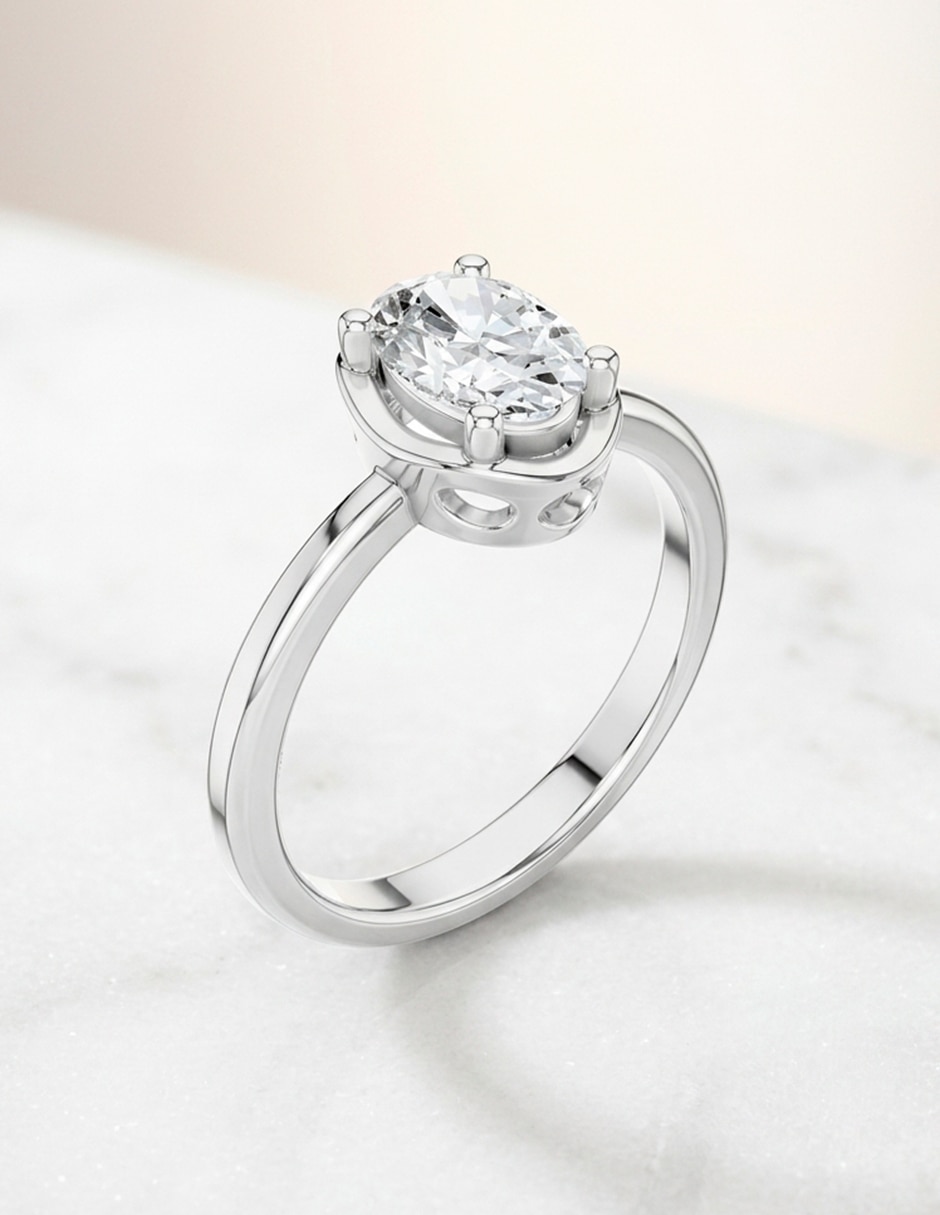 Anillo de compromiso de oro 14 k zirconia cúbica 9