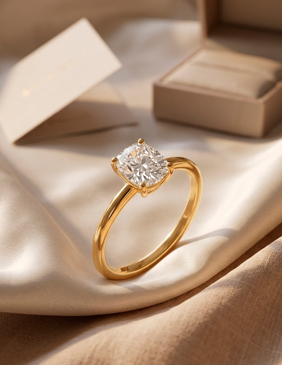 Anillo de compromiso de oro 18 K Amore Mio
